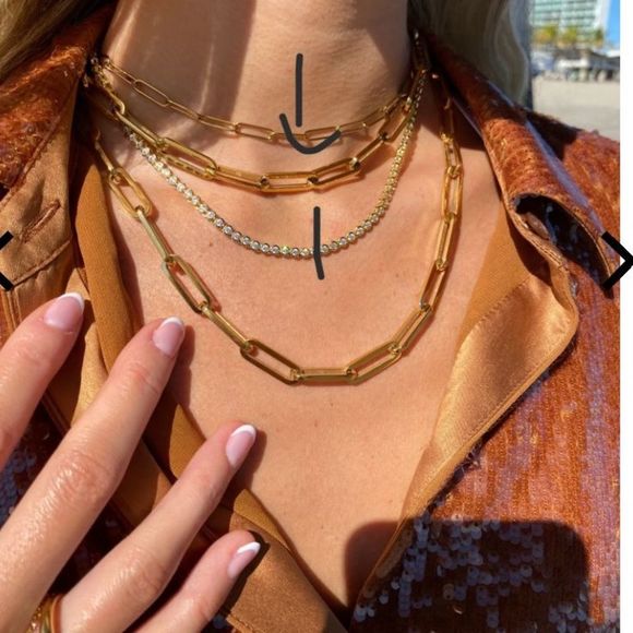 NOA Jewelry 16” 18 KT Gold Plated Paperclip Necklace